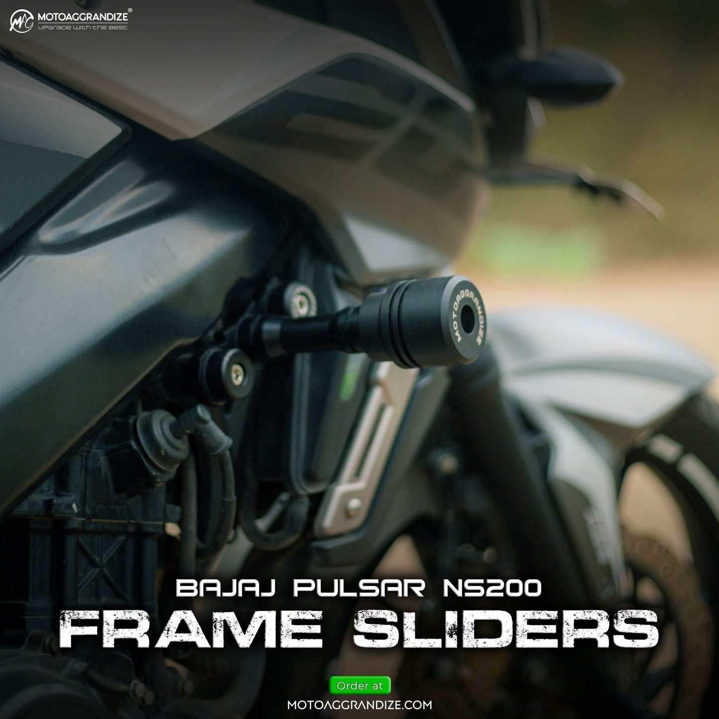 Frame sliders | Crash Protectors for Bajaj NS 200 [Black]
