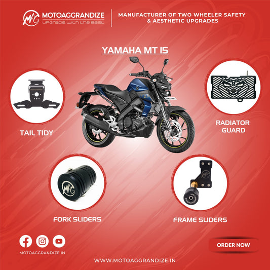 Yamaha MT15 Combo | Frame Sliders, Radiator Guard, Fork Sliders, Tail Tidy